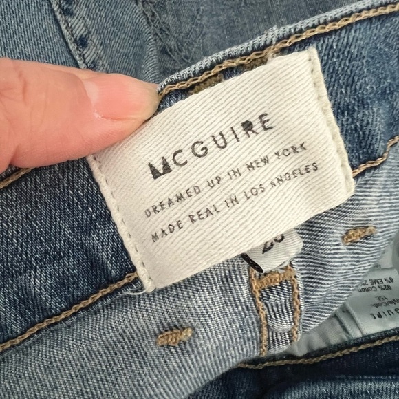 MCGUIRE ANTHROPOLOGIE Demi Seam Skinny Distressed 15e Moto Jeans size 28 - Picture 4 of 8